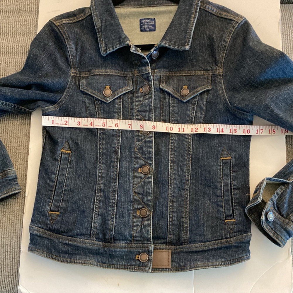 5/$15 Jockey Denim Jacket cotton spandex cool faux leather accents size XS - Picture 7 of 10